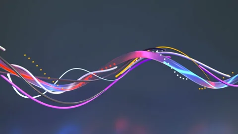 Twisted spiral lines seamless loop 3D render animation Stock Footage 110723577