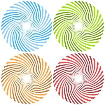 Twisted spirals. Circular rays, beams starburst (sunburst) pattern Stock Illustration