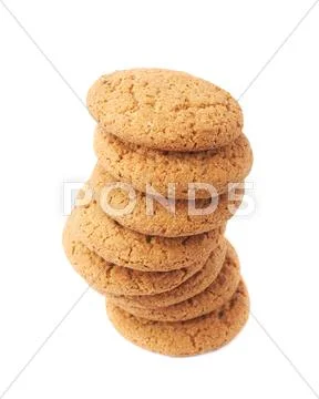 Twisted stack of cookies isolated over the white background Stock Photos