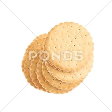 Twisted stack of cookies isolated over the white background Stock Photos