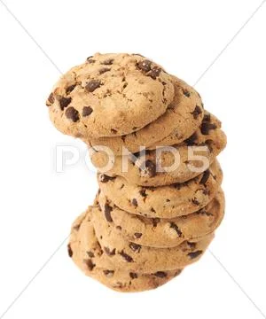 Twisted stack of cookies isolated over the white background Stock Photos