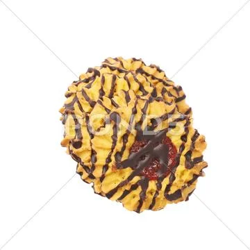 Twisted stack of cookies isolated over the white background Stock Photos