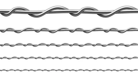 Twisted Steel Wire Seamless Pattern Set Vector 스톡 일러스트