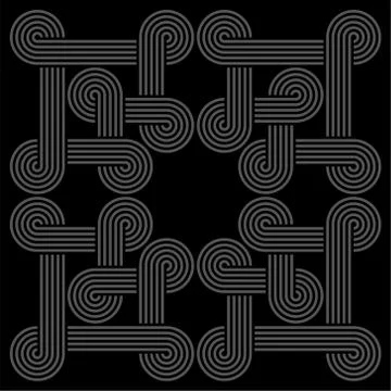 Twisted striped lines vector seamless pattern. Stock Illustration