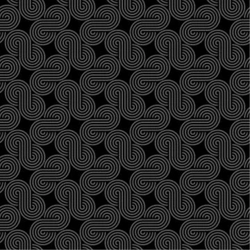 Twisted striped lines vector seamless pattern. Stock Illustration