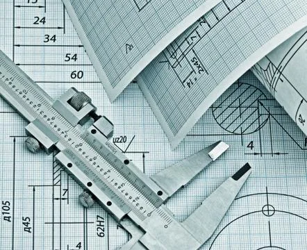 Twisted technical drawing Stock Photos