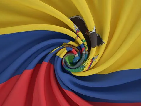 Twisted textile Ecuador flag Stock Illustration