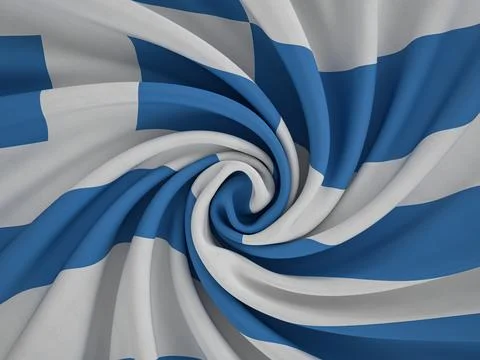 Twisted textile Greece flag Stock Illustration