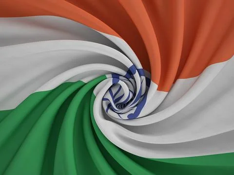 Twisted textile India flag Stock Illustration
