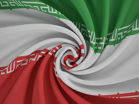 Twisted textile Iran flag Stock Illustration