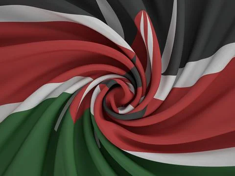 Twisted textile Kenya flag Stock Illustration