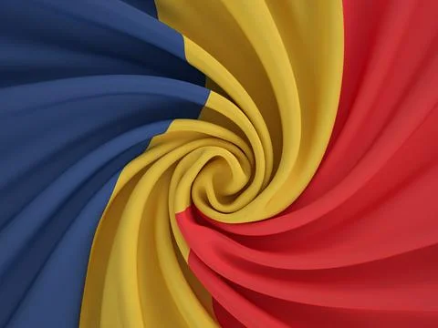 Twisted textile Romania flag Stock Illustration