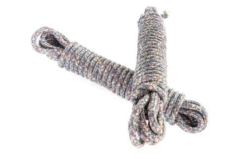 Twisted thick rope on white. Foto stock
