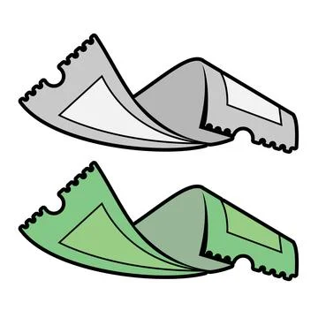 Twisted ticket paper note vector illustration Stock Illustration