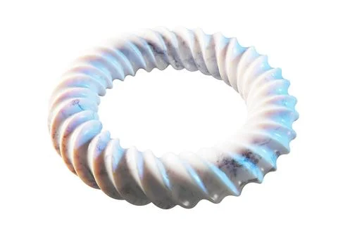 Twisted torus abstract sculpture with smooth marble finish Stock Illustration