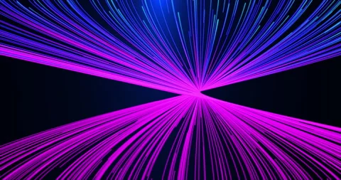 Twisted tracks of colored moving particles Stock Footage 304636809