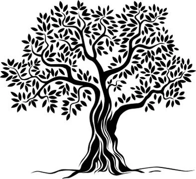 Twisted trunk tree Stock Illustration