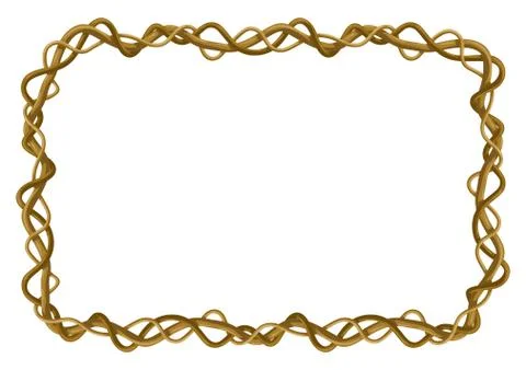 Twisted wild lianas branches frame. Illustrazione stock