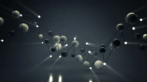Twisted wireframe mesh of shiny spheres seamless loop 3D render animation Stock Footage 146889251
