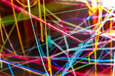 Twisted wool threads in various colors Foto stock