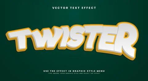 Twister 3D Editable Text Effect Stock Illustration