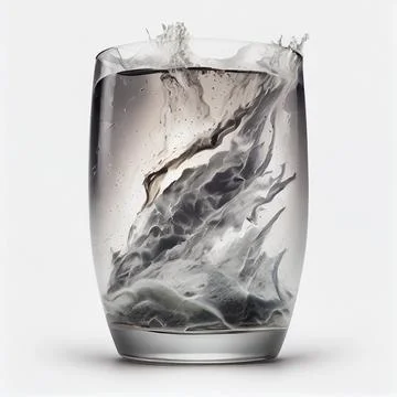 Twister in a glass of water Stock Illustration