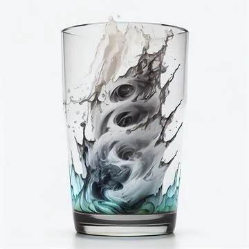 Twister in a glass of water Stock Illustration