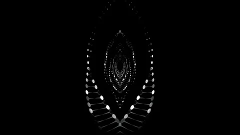 Twisting abstract DNA shaped form mirrored repeated Stock Footage 105292055