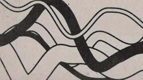Twisting black ink ribbons, silkscreen print seamless loop Stock Footage 288468800