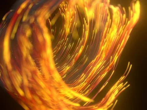 Twisting black strings with glowing heads. suitable for technology, internet  Stock Illustration