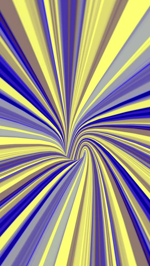 Twisting Blue and Yellow Electrical Pulses through 3D Vortex Loop Stock Footage 245955764