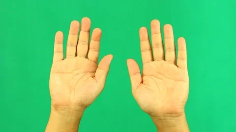 Twisting hands with green screen, Chiangmai Thailand Stock Footage 112126869