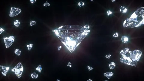 Twisting Light Among Crystal Diamonds Stock Illustration