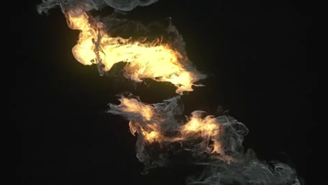 Twisting magical flames. 3d rendering digital animation background 4K Stock Footage 242485079