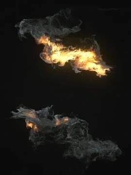 Twisting magical flames. 3d rendering digital illustration background イラスト素材