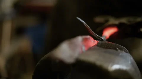 Twisting metal with blacksmith vise Stock Footage 67740546