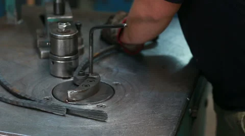 Twisting metal at industrial workshop. Stock Footage 61823427