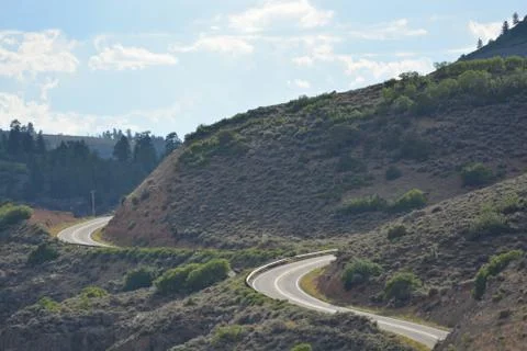 Twisting mountain road. Stock Photos