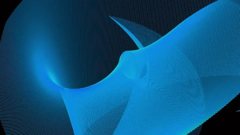 Twisting particles textured pattern background, 3D animation Stock Footage 137874593