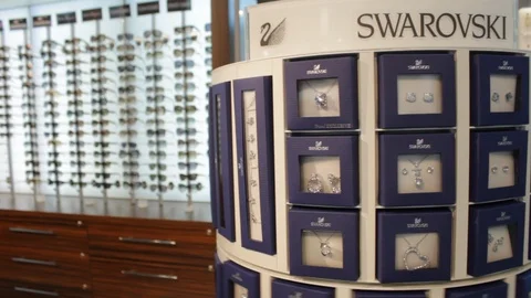 Twisting Showcase with Swarovski Decorations Stock Footage 87968649