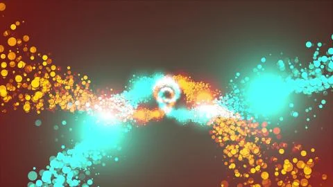 Twisting into a spiral of sparkling particles. 3D rendering particles of Stock Illustration