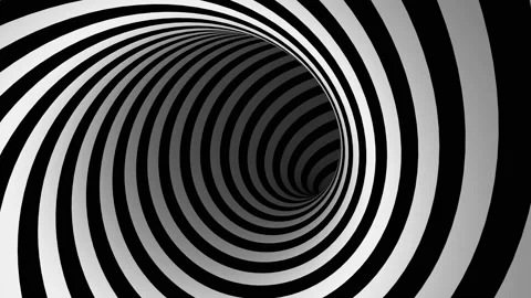 Twisting Striped Hypnotic Tunnel Loop Stock Footage 221958513