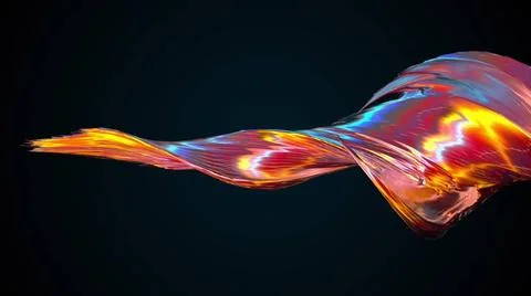 Twisting a textured shape, computer generated. 3d rendering of abstract ba... Stock Photos