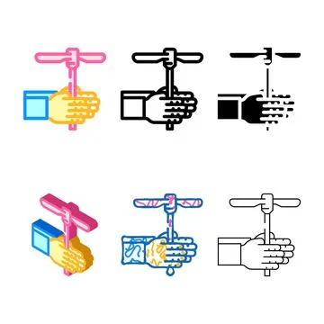 Twisting toy fidget color multistyle icon vector 库存插图