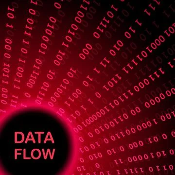 Twisting tunnel of digital binary computer code Stockillustratie