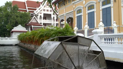 Twisting watermill in the river Stock Footage 91822720