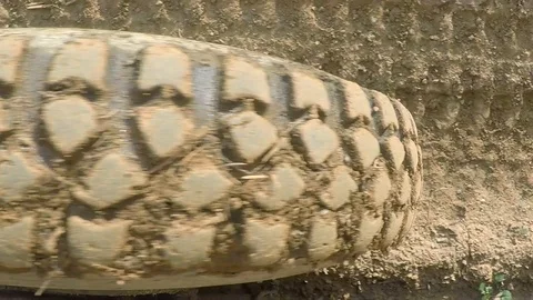 Twisting the wheel of the tractor Stock Footage 126169758