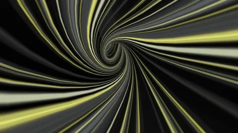 Twisting Yellow Electrical Pulses through 3D Vortex Loop Stock Footage 81913758