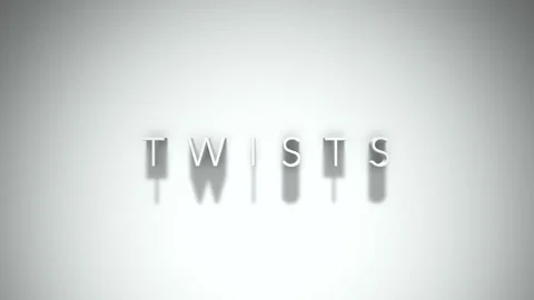 Twists 3D title animation with shadows on a white background Stock Footage 297388048