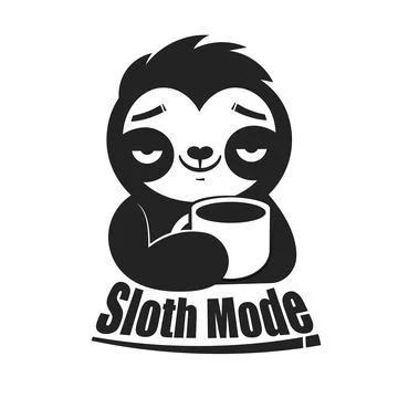 Twitch emote cute sloth vector icon. Funny baby sloth animal series stock i.. Stock Illustration